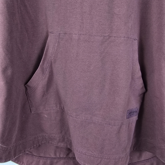 Life is Good Burgundy Sweatshirt Hoodie Cotton Spandex Size L Relaxed Casual - Picture 3 of 14